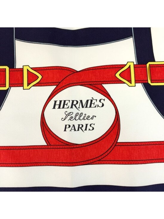 Hermes Eperon Dor Golden Spurs Carre 90 Multicolor Silk Scarf - Picture 5 of 6